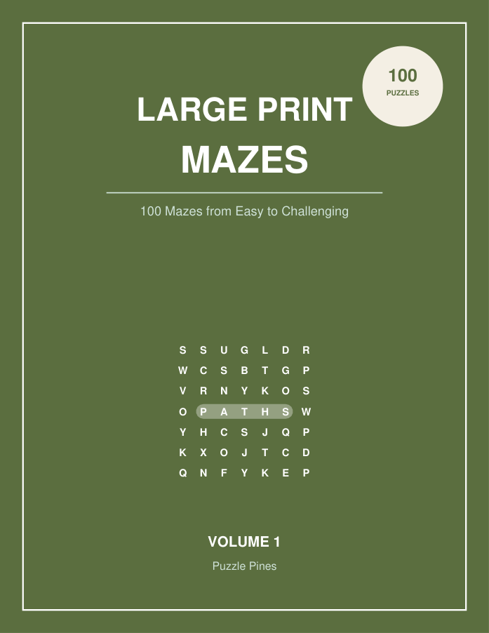 Large Print Mazes cover