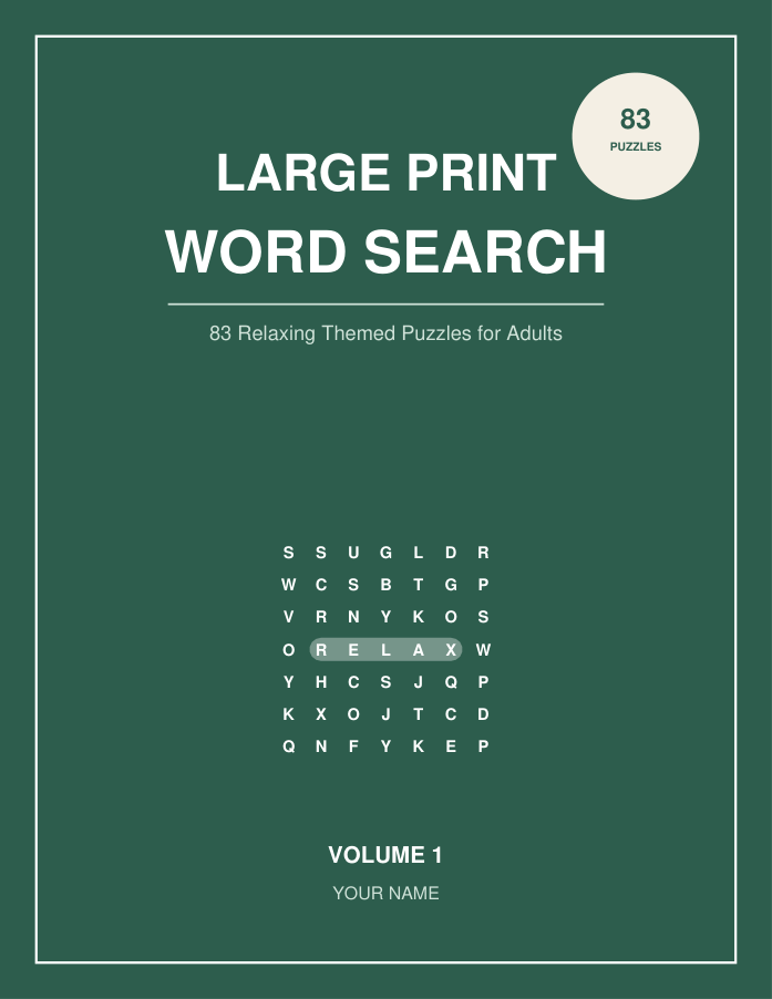 Large Print Word Search cover