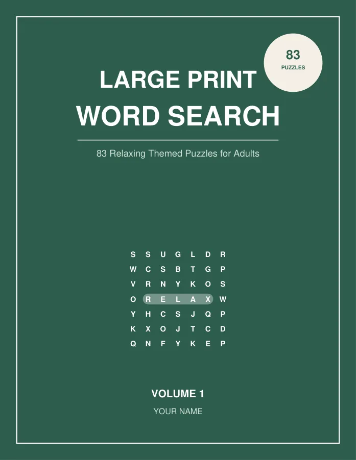 Large Print Word Search, Volume 1, a Puzzle Pines book