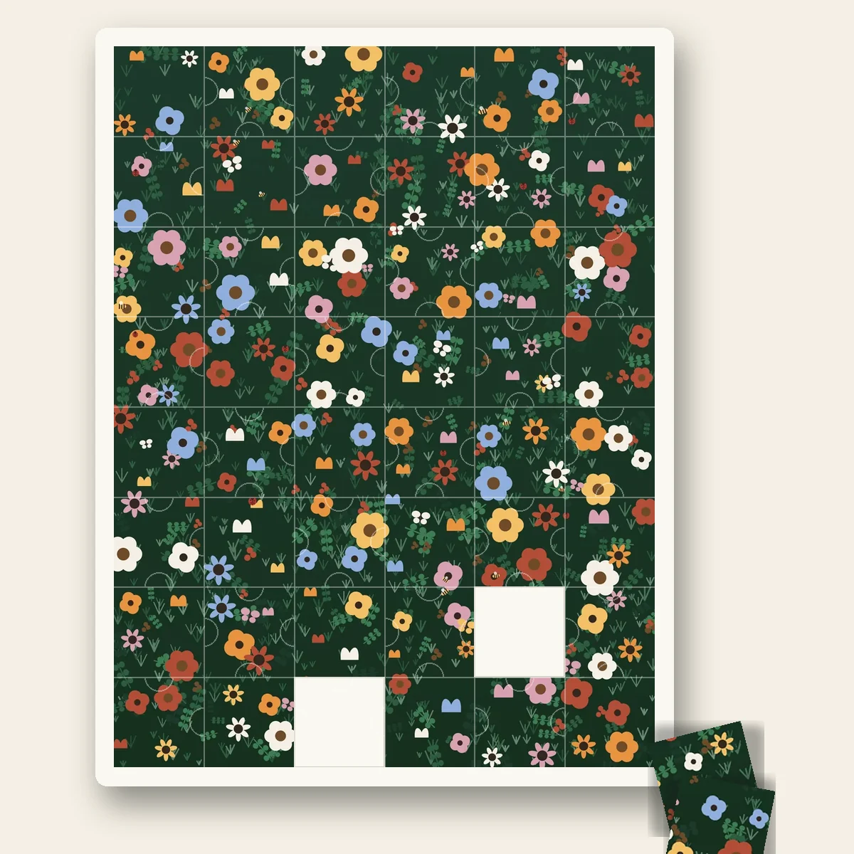 Wildflower Meadow shown as a jigsaw puzzle with pieces
