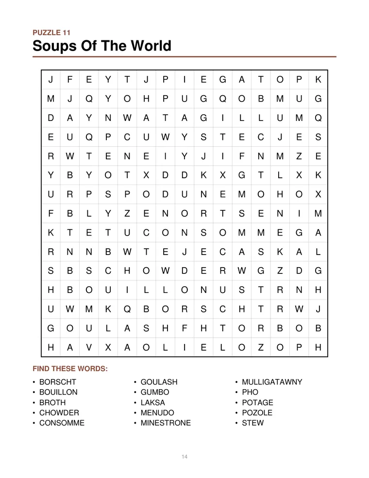Sample interior page from For Food Lovers