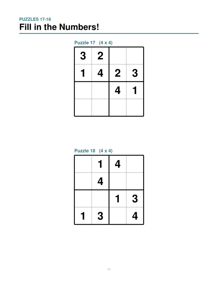 Sample interior page from Sudoku for Kids