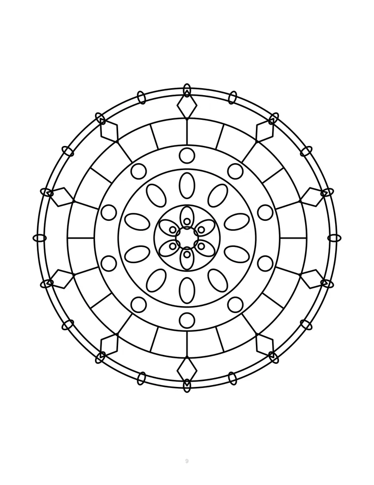 Sample interior page from Large Print Mandalas, Vol. 2