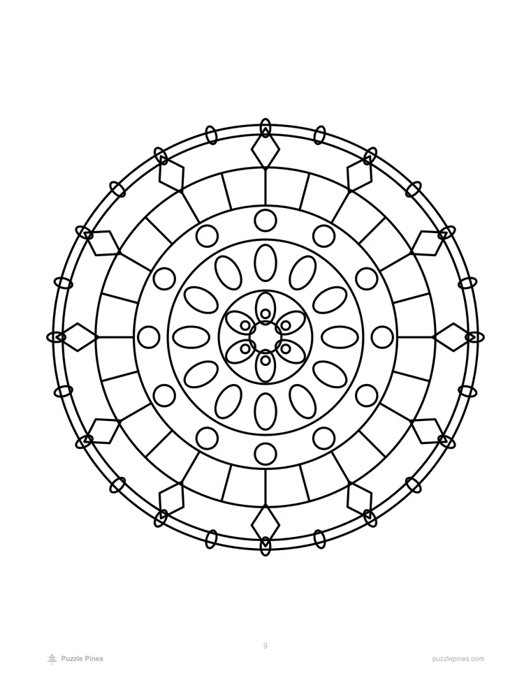 Sample interior page from Large Print Mandalas, Vol. 3