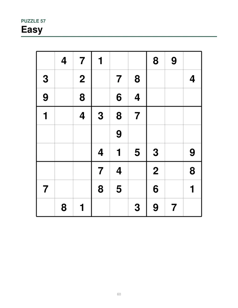 Sample interior page from Large Print Sudoku