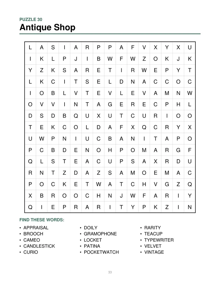 Sample interior page from Large Print Word Search, Vol. 3